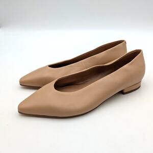 Marc Fisher Ltd Gunner Leather Flat Shoes Women's Beige Size US6M EU36.5
